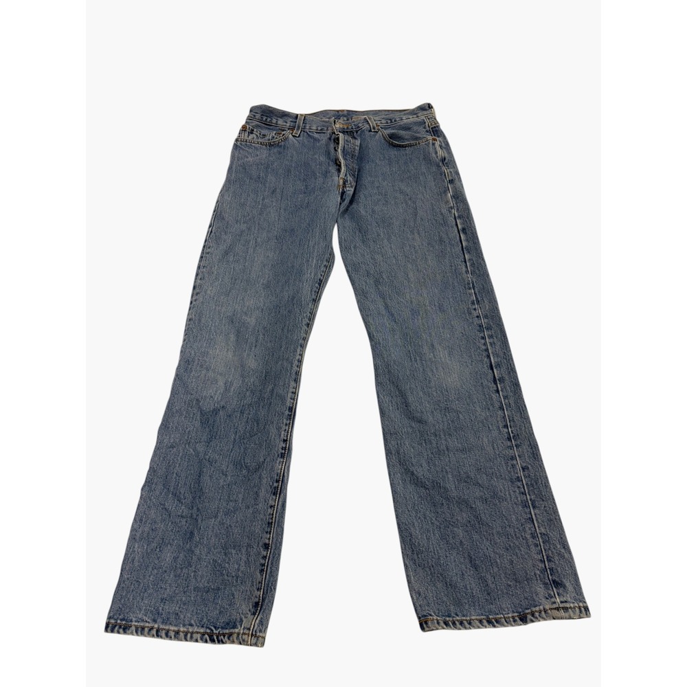 Levis 501 Original Fit Jeans Mens 35x30 Blue Button Fly Straight Leg 501-0193